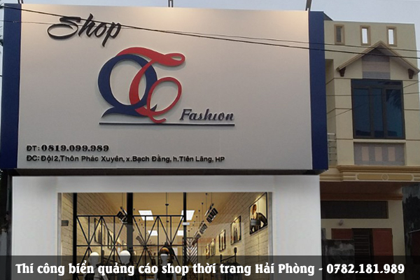Dự án thi công biển quảng cáo shop thời trang tại Tiên Lãng Hải Phòng